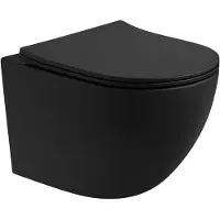 SaniGoods Cyclona compact randloos hangtoilet met tornado spoeling en zitting zwart mat