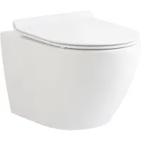 SaniGoods Aves Eco compact randloos hangtoilet met dual flush en zitting wit glans