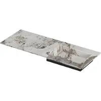 Ink Post Wastafel keramische slab envelop bak rechts zonder kraangat 120x45x1 Island glossy