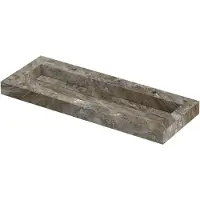 Ink Pitch Meubelwastafel 120x45cm Keramische Slab - Centraal - 2 Kraangaten - Island Glossy - 8718835383343 - Rechthoekig - Wastafels, Meubelwastafels