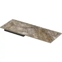 Ink Post Wastafel keramische slab envelop bak links met 1 kraangat 120x45x1 Earth glossy