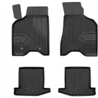 Frogum No.77 Rubberen Automatten Set – Geschikt voor VOLKSWAGEN VW Lupo 1998-2005 – 4-delig – TPE Premium Kwaliteit – Hoge Rand 4 cm – Geurloos – Zwart