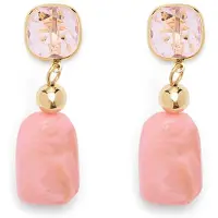 Manfield Roze oorbellen met roze steentjes | Maat Onesize
