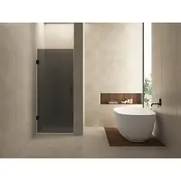 Wiesbaden Nisdeur Less 80x200 cm 8 mm Nano Rookglas Mat Zwart