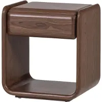 Woood Elura Nachtkastje Met Lade - Hout/Fineer - Bruin - 50x40x40