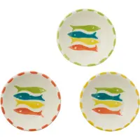 J-Line schaal Vis - keramiek - small - set van 3