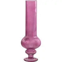 J-Line vaas Ada Geribbeld - glas - fuchsia - medium