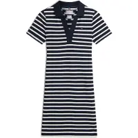 Tommy Hilfiger Jurk '1985 Slim Mini Short Sleeve' nachtblauw / wit