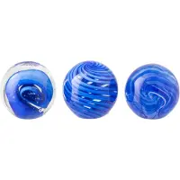 J-Line presse-papier Bal - glas - blauw - small - set van 3