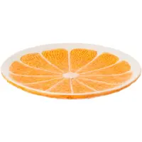 J-Line plateau Oranje Dolomiet - keramiek - oranje/wit - 2 stuks