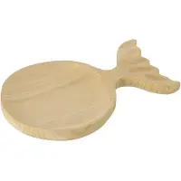 J-Line decoratie Plateau Vis Staart - hout - naturel - small