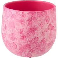 J-Line bloempot - keramiek - roze/wit - large