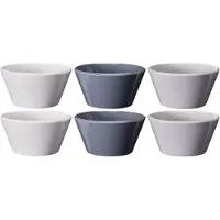 Cookinglife Soepkommen / Kommen - Siaki Wit / Blauw / Grijs ø 14 cm - Porselein - 6 stuks