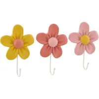 J-Line kapstok Bloem - polyresin - mix - small - doos van 3