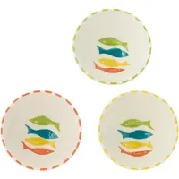 J-Line schaal Vis - keramiek - medium - set van 3