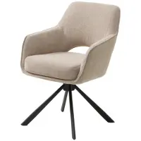 Meubelplaats Eetkamerstoel Cowley draaibaar - Chenille - Beige - 59x65x86 cm - eetkamerstoelen set van 2