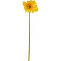 J-Line gerbera Echt Gevoel - kunststof - geel - 6 stuks