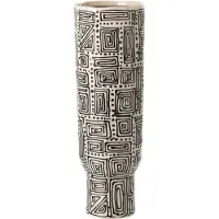 J-Line vaas Patroon - keramiek - wit/zwart - large