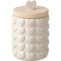J-Line decoratie Harten - polyresin - steen - ecru