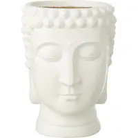 J-Line bloempot Boeddha - polyresin - wit - large