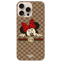 MANIACASE Coque - Gucci - Iphone 16 Pro Max - Soepel - Zwart - Minnie Motief