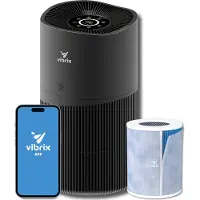Vibrix PureFlow70 Pro luchtreiniger - 150 m² - Automatische stand + 6-in-1 filtersysteem - Luchtkwaliteitsindicator - Ionisator - Luchtfilter - Air purifier met HEPA-filter