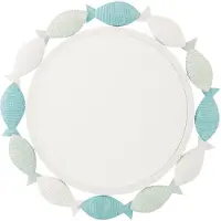 J-Line spiegel Vis - metaal - lichtblauw/wit