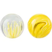 J-Line presse-papier Bal - glas - geel - medium - 2 stuks