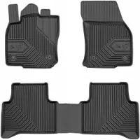 Frogum No.77 Rubberen Automatten Set – Geschikt voor VOLKSWAGEN VW Touran III vanaf 2015 – 3-delig (Inclusief doorlopende achtermat) – TPE Premium Kwaliteit – Hoge Rand 4 cm – Geurloos – Zwart