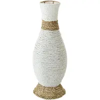 J-Line vaas - zeegras - wit/naturel