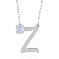 Cavill - Zilveren Halsketting 925 Sterling Zilver - Regenboog Maansteen 0 376 ct Rond 5 mm - Verstelbaar 40-50 cm - Elegant