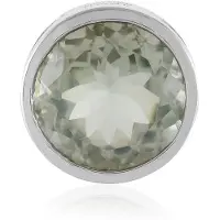 Cavill - Zilveren Hanger - 925 Sterling Zilver Platina Geplateerd - 7.8 Ct Braziliaanse Groene Amethist Rond - Elegant & Tijdloos