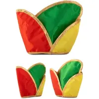 Partyxplosion Mini prins carnaval muts (Rood, geel en groen)