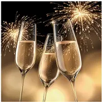 Ambiente Servetten Oud en Nieuw - 20x stuks - 3 laags - 33 x 33 cm - champagne - NYE - proosten - nieuwjaar thema