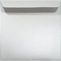 Netuno Metallic (parelmoer) witte enveloppen vierkant K4-156 - 156 x 156 mm - 25 stuks - NK natgelijmde - 120 gram - Majestic -