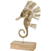 J-Line decoratie Zeepaard Op Voet - gras - naturel - small