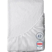 Dreamzie Matrasbeschermer, 140 x 190 cm, waterdicht, set van 2, Oeko-Tex en Made in EU, verzacht, anti-allergie en anti-mijt, vochtbescherming, 140 x 190 cm