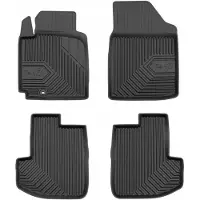 Frogum No.77 Rubberen Automatten Set – Geschikt voor TOYOTA Yaris I 1999-2005 – Alleen 3-deurs uitvoering – 4-delig – TPE Premium Kwaliteit – Hoge Rand 4 cm – Geurloos – Zwart
