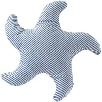 J-Line kussen Zeester Gestreept - polyester - blauw/wit