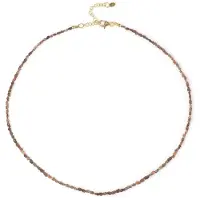 Cavill - 925 Sterling Zilver Halsketting - 16,756 ct Rode Diamanten Fancy Kraal - Verstelbaar 45-50 cm - Elegante Damesketting