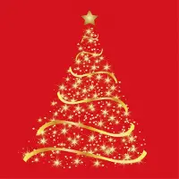Ambiente kerst thema servetten - 20x st - 33 x 33 cm - rood - kerstboom