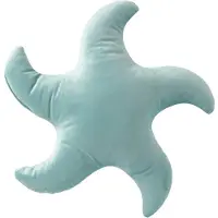 J-Line kussen Zeester - polyester - turkoois