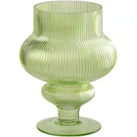 J-Line vaas Ada Geribbeld - glas - groen - small
