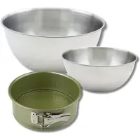 Zenker Set met 1 springvorm van 20 cm, 1 spatel en 2 mengkommen van roestvrij staal Fackelmann