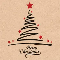 Ambiente kerst thema servetten - 20x st - 33 x 33 cm - natuur - Merry Christmas