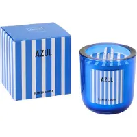 J-Line geurkaars Azul - Salt & Waves - glas - blauw - small