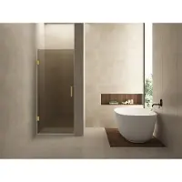 Wiesbaden Nisdeur less 80x200 cm 8 mm nano vintage brons glas geborsteld messing