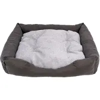 COMFY Emma Plush hondenmand grijs met dubbelzijdig kussen | 40x30x18 cm tot 70x60x18 cm 70x60x18CM