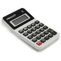Pincello Rekenmachine/calculator - wit - 7 x 11 cm - voor school of kantoor - Solar/zonne-energie