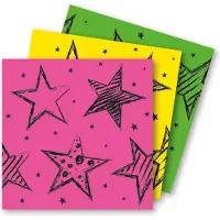 Folat Feest servetten - 20x - neon kleuren - 33 x 33 cm - papier - servetjes - Kinderfeestje papieren wegwerp tafeldecoraties
